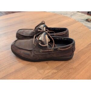 VGC Timberland Boat Shoes Earthkeepers Mens Sz 8.5 Kia Wah Bay 2-Eye 5232R Brown